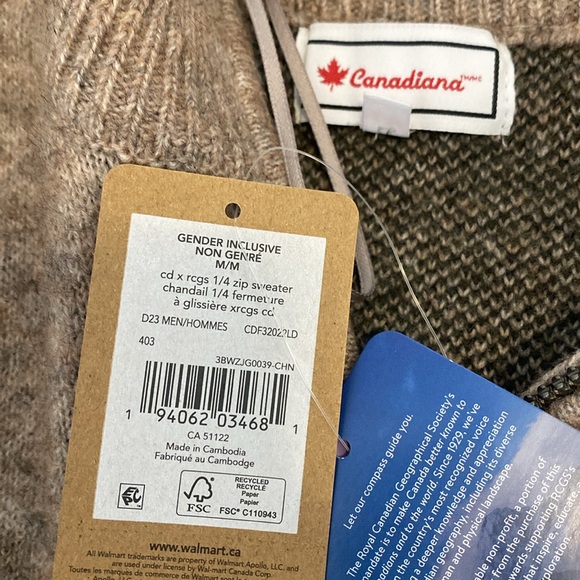 women’s quarter-zip sweater medium Canadiana warm - Picture 6 of 7